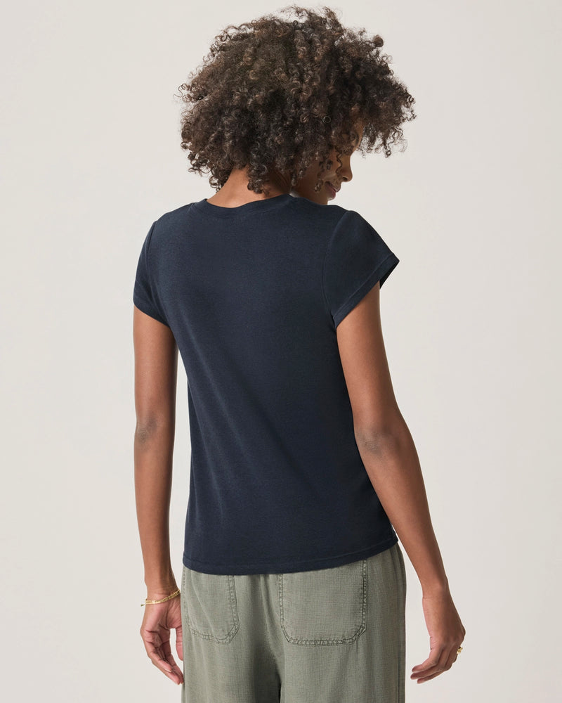Splendid Faye Crewneck Tee in Navy RS0K350