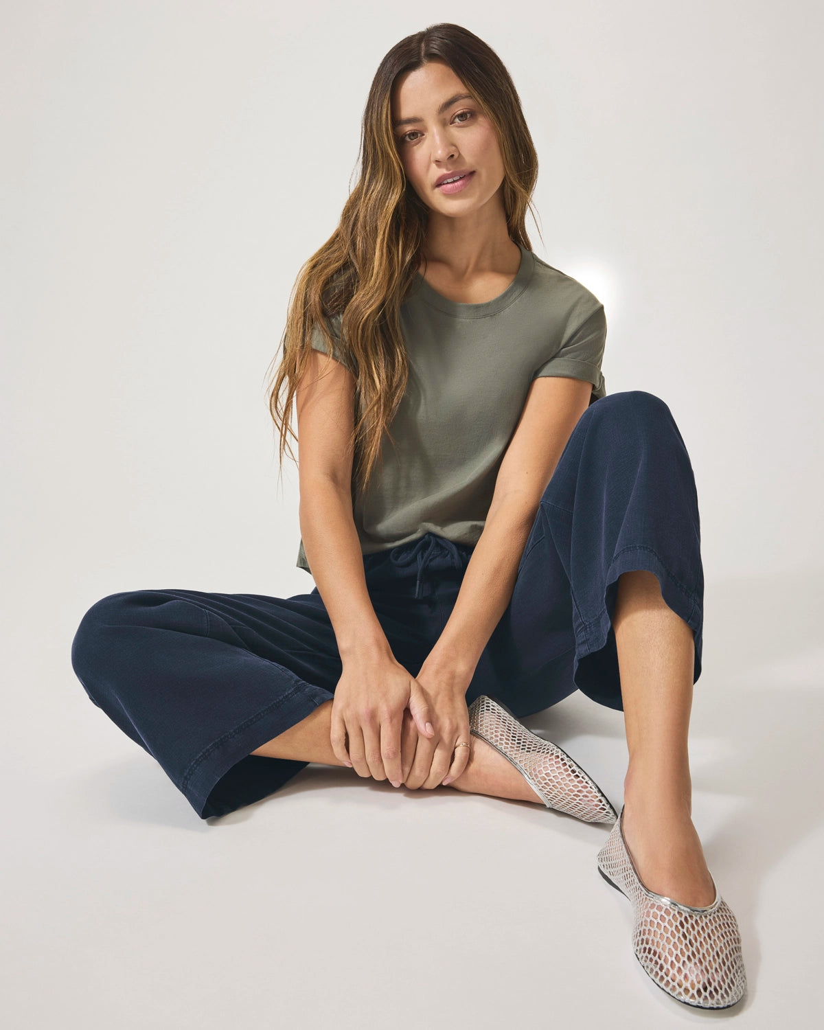 Splendid Angie Crop Wide Leg in Navy RS2C95R