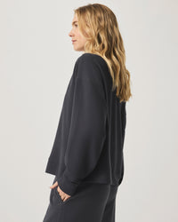Splendid Waffle Scuba Polo Sweatshirt RS5K620