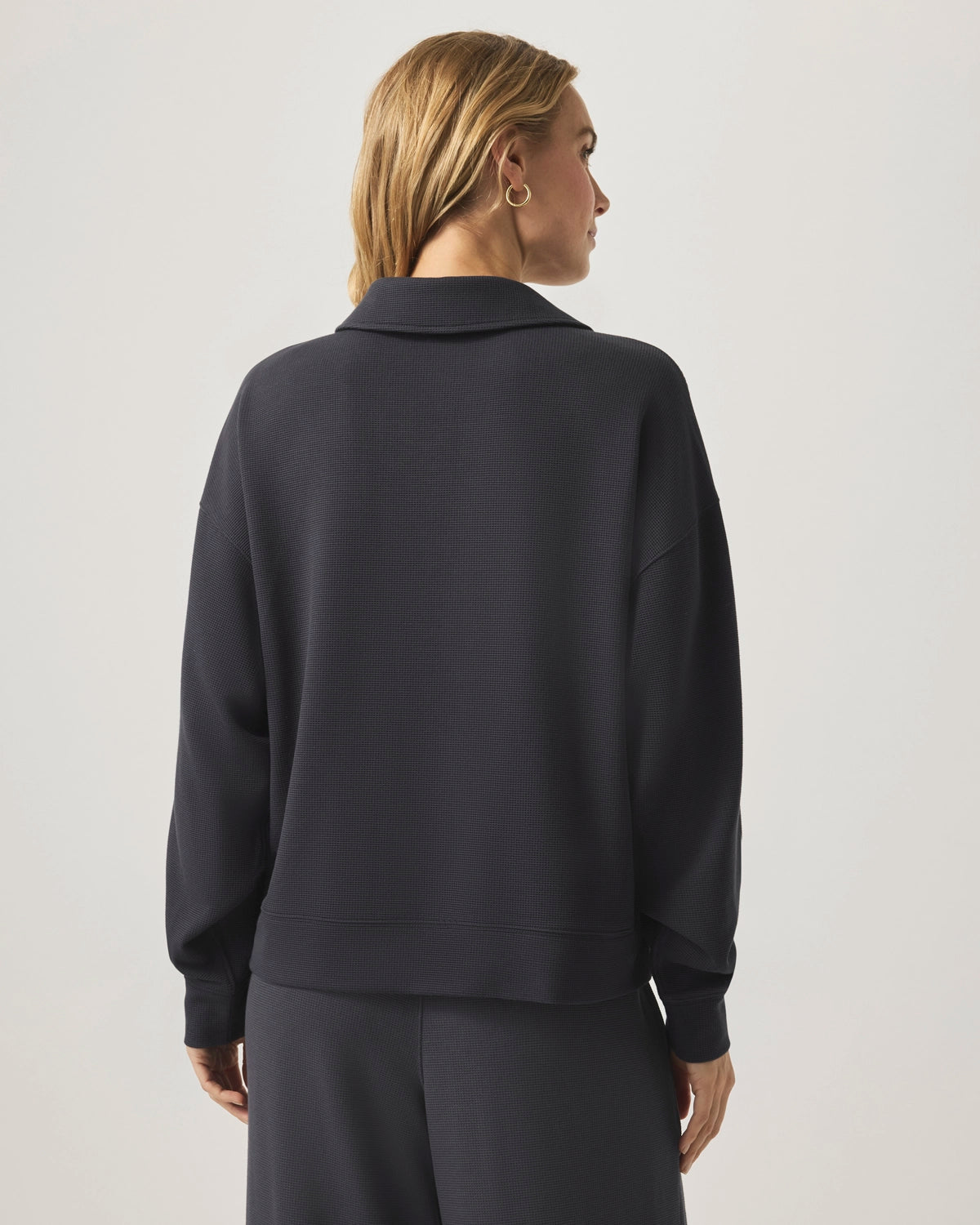 Splendid Waffle Scuba Polo Sweatshirt RS5K620