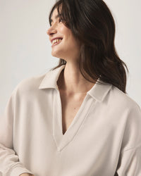 Splendid Waffle Scuba Polo Sweatshirt RS5K620