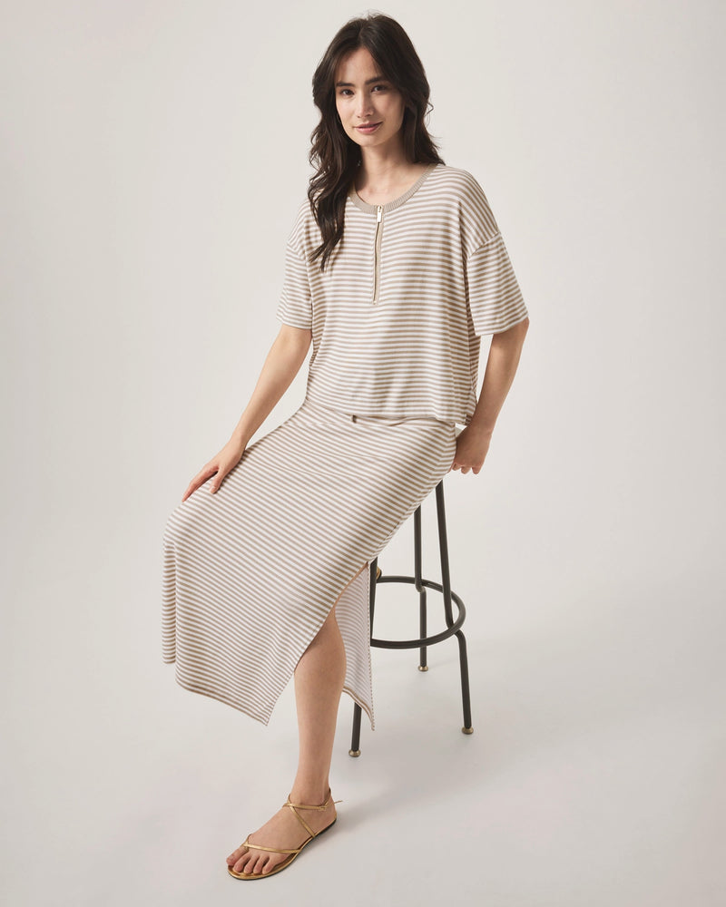 Splendid Brooke Stripe SS Top in Fawn Stripe RS5K630