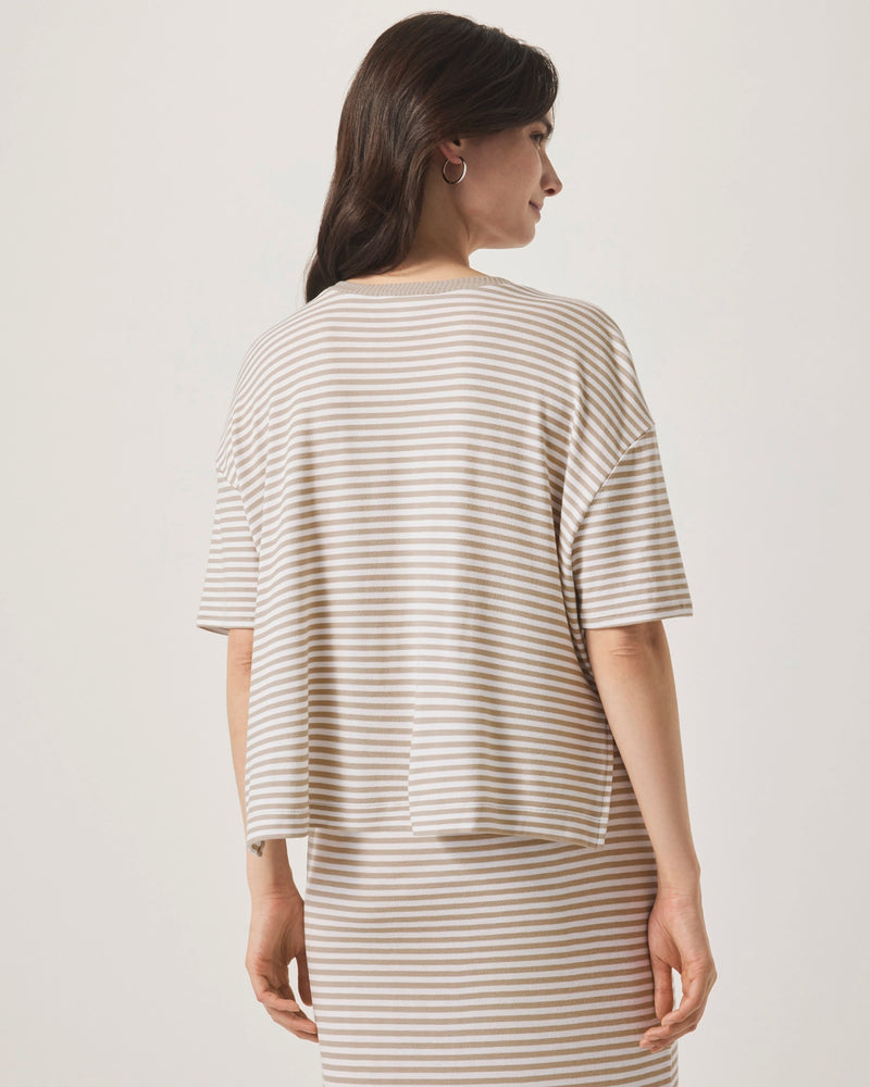 Splendid Brooke Stripe SS Top in Fawn Stripe RS5K630