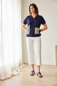 Peruzzi Stripe Top in Navy S26142