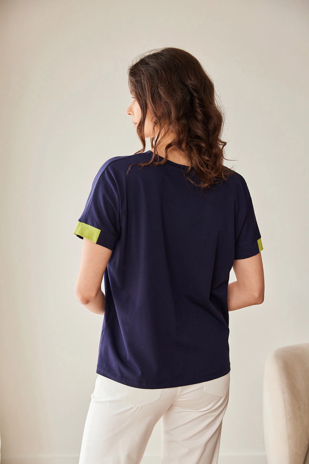 Peruzzi Stripe Top in Navy S26142