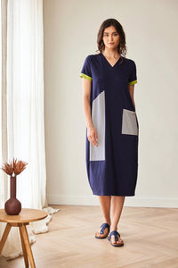 Peruzzi Stripe Dress in Navy S26143