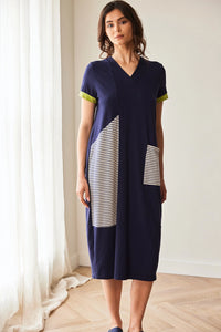 Peruzzi Stripe Dress in Navy S26143