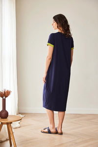 Peruzzi Stripe Dress in Navy S26143