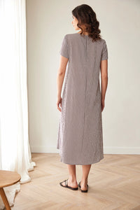 Peruzzi Stripe Dress in Brown/Ecru S26200