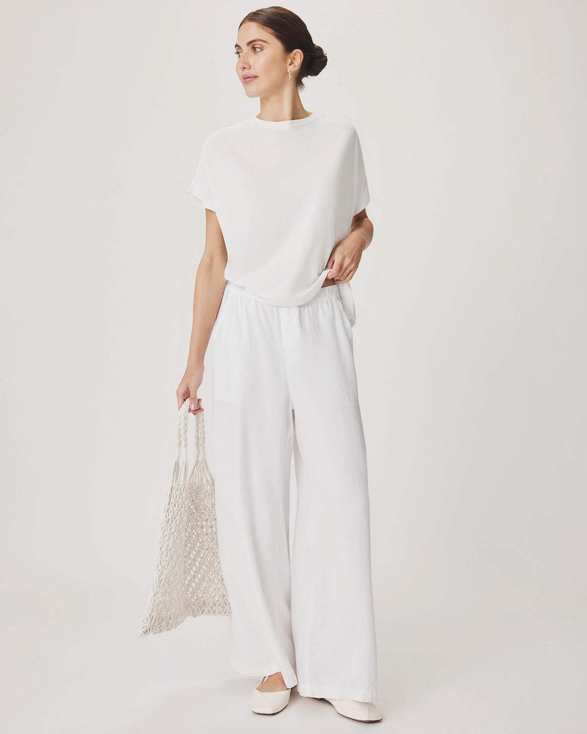 Splendid Angie Palazzo Pant in White RM3C880