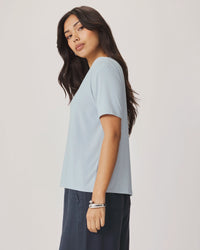 Splendid Kacey Bamboo V Neck SS Tee in Country Air RM4K422