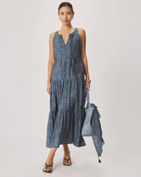 Splendid Iris Paisley Maxi Dress in Mood Indigo Paisley RS6D510
