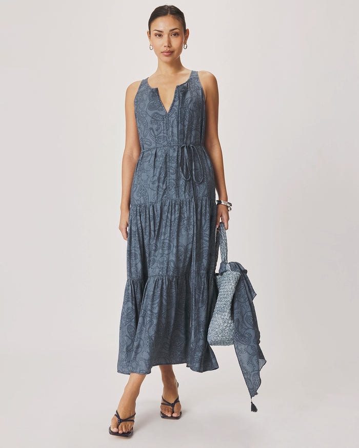 Splendid Iris Paisley Maxi Dress in Mood Indigo Paisley RS6D510