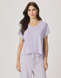 Splendid Amaya V Neck Top in Lavender RS6K350
