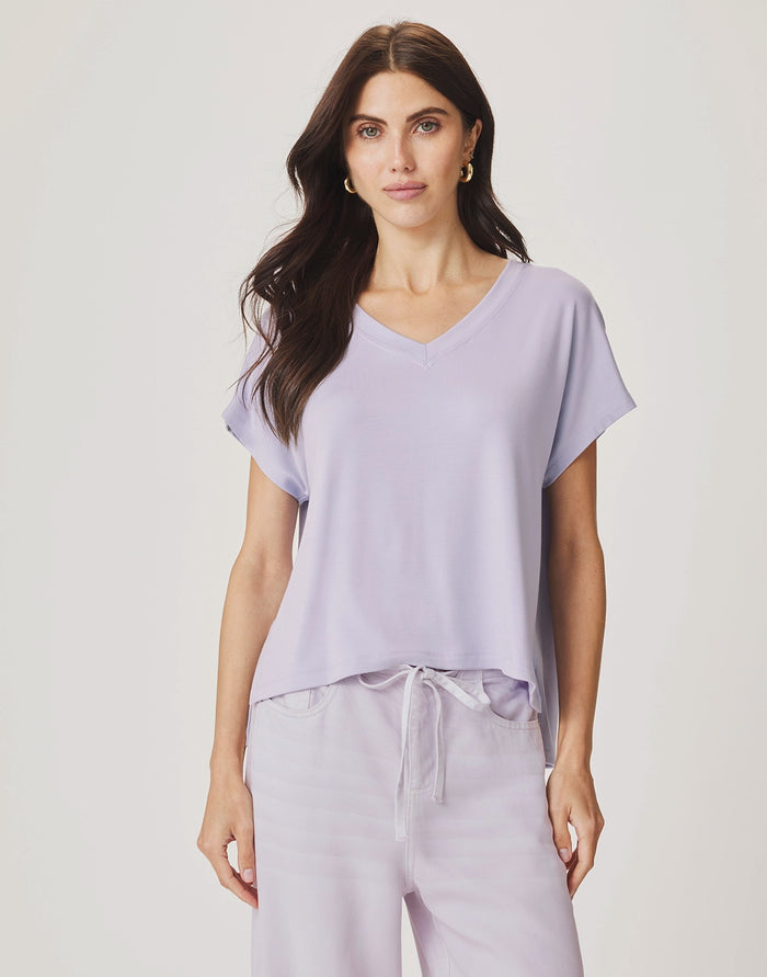 Splendid Amaya V Neck Top in Lavender RS6K350