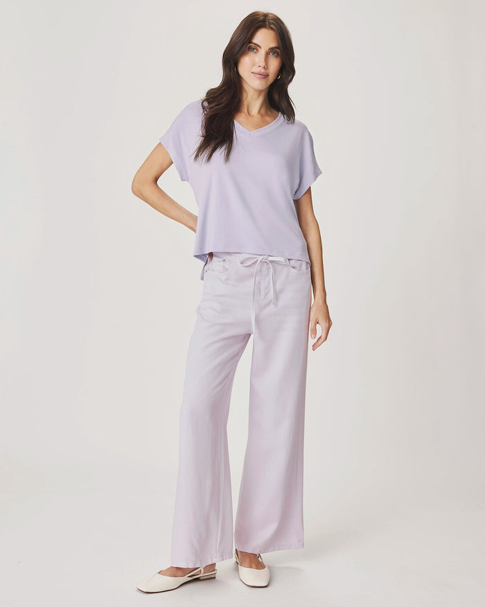 Splendid Amaya V Neck Top in Lavender RS6K350