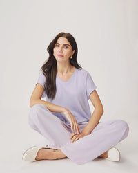 Splendid Amaya V Neck Top in Lavender RS6K350