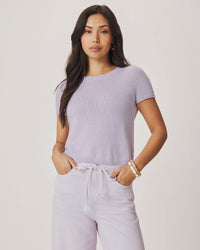 Splendid Emerson Short Sleeve Sweater in Lavender RS6S270