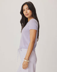 Splendid Emerson Short Sleeve Sweater in Lavender RS6S270