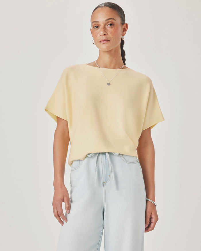 Splendid Christa Short Sleeve Sweater in Honeysuckle RS6S290