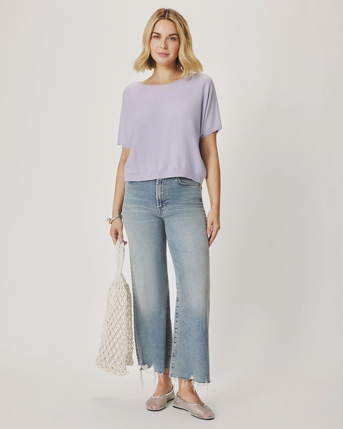 Splendid Christa Short Sleeve Sweater in Lavender RS6S290