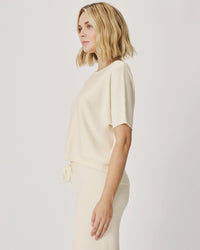 Splendid Christa Short Sleeve Sweater in Shell RS6S290