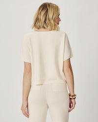 Splendid Christa Short Sleeve Sweater in Shell RS6S290