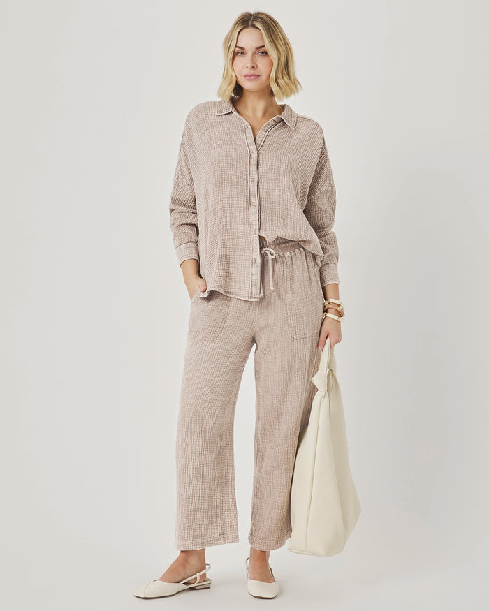 Splendid Ava Gauze Pant in Light Wicker RS6C860