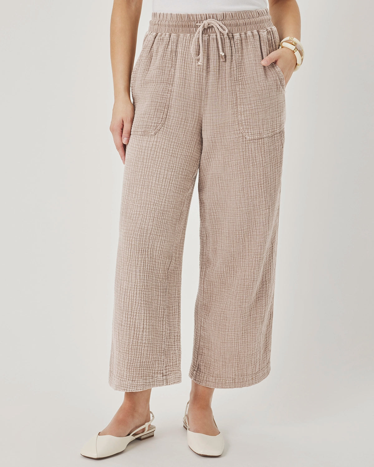 Splendid Ava Gauze Pant in Light Wicker RS6C860