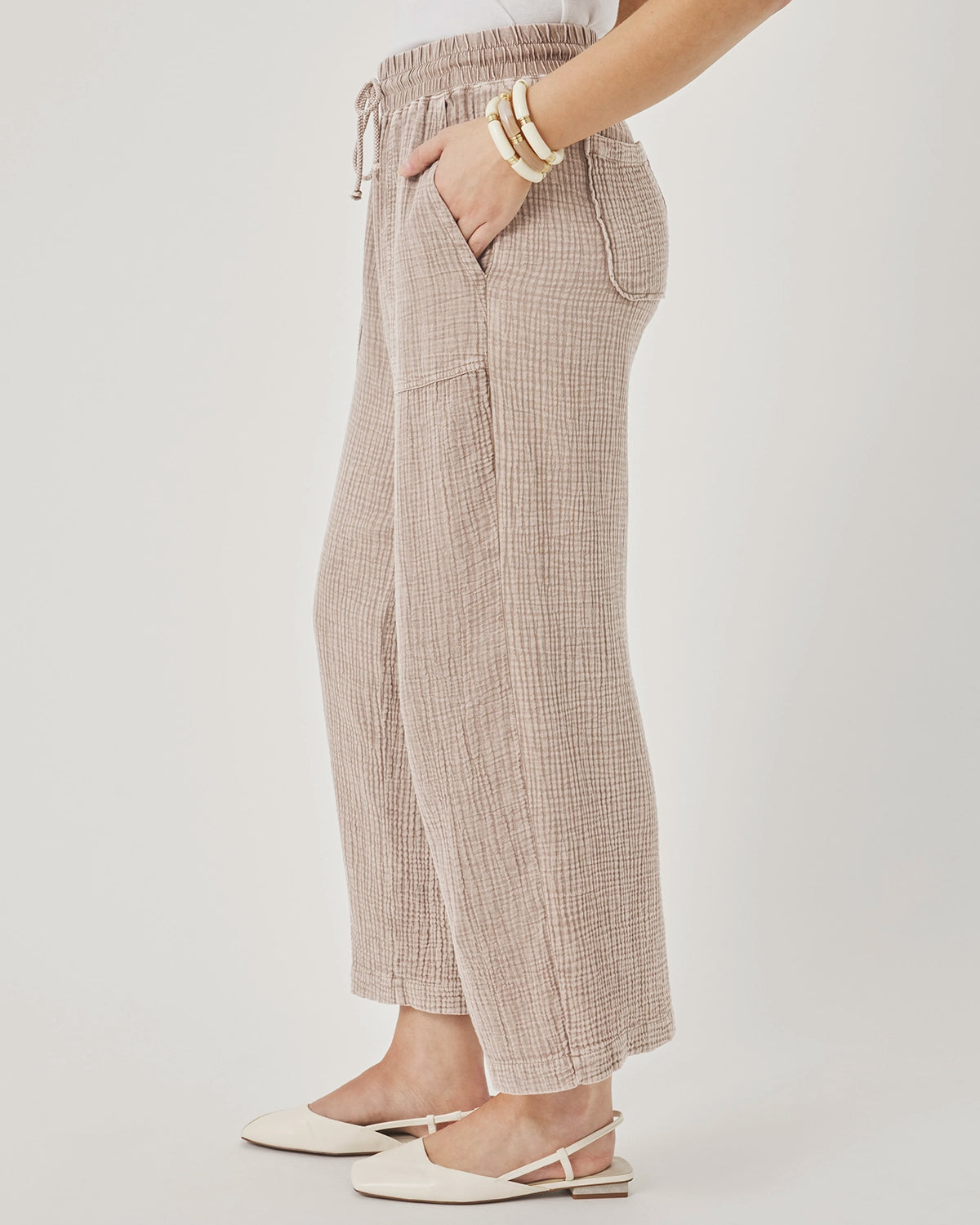 Splendid Ava Gauze Pant in Light Wicker RS6C860