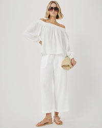 Splendid Ava Gauze Pant in White RS6C860
