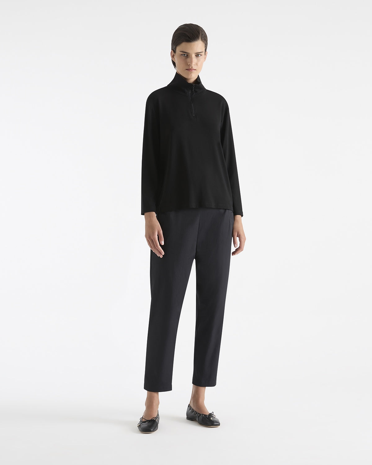 Mela Purdie Half Zip Sweater F01 8259 in Black
