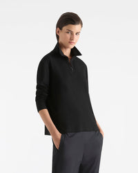 Mela Purdie Half Zip Sweater F01 8259 in Black