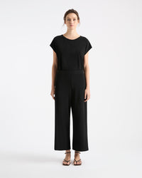 Mela Purdie Crop Palazzo Pant in Black F01 1817