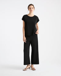 Mela Purdie Crop Palazzo Pant in Black F01 1817
