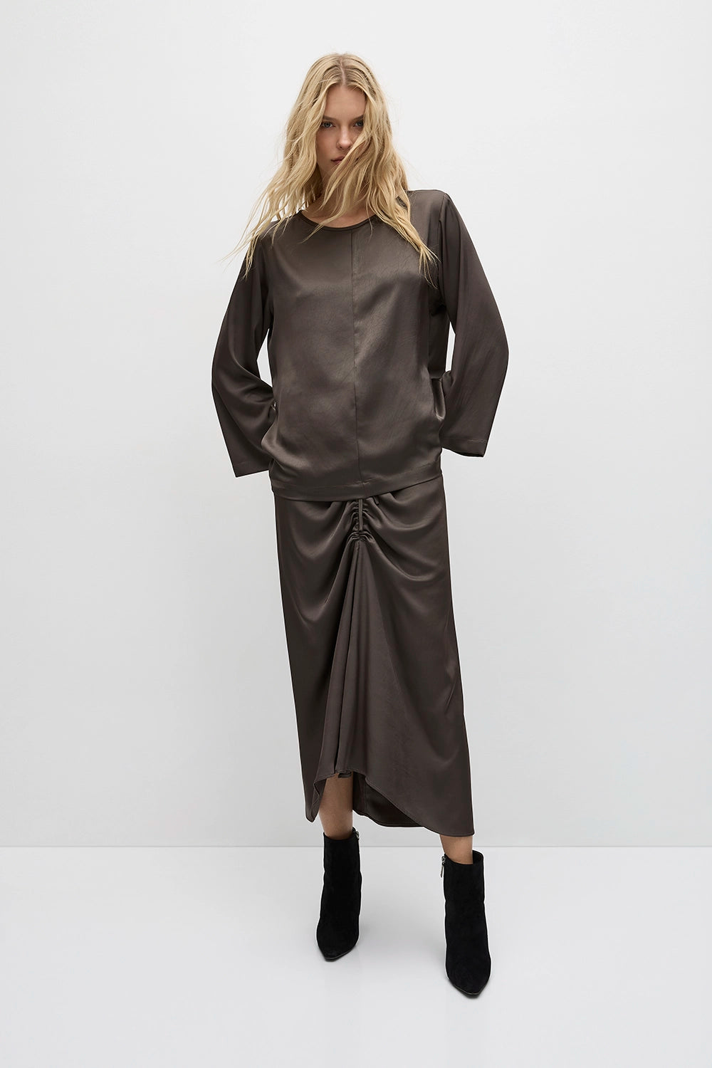 Mela Purdie Long Sleeve Slice Neck Plaza F608 8702