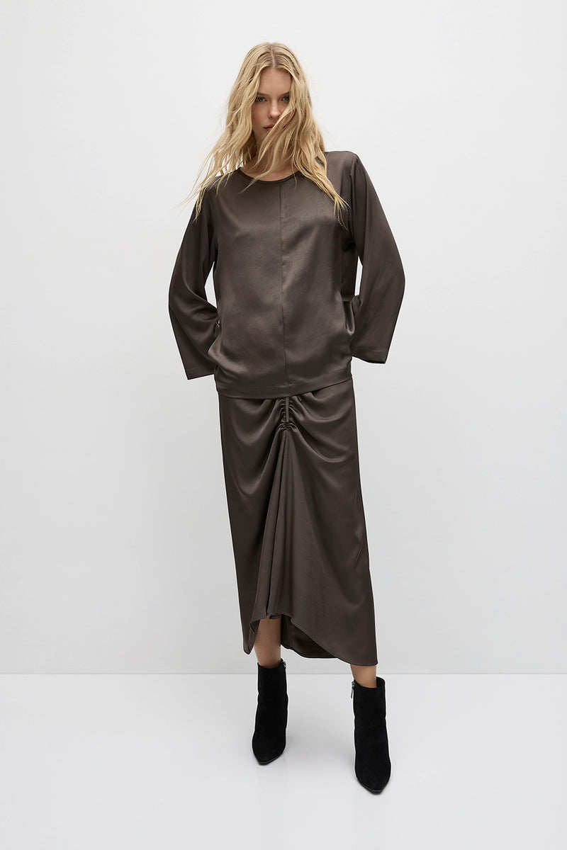 Mela Purdie Long Sleeve Slice Neck Plaza F608 8702
