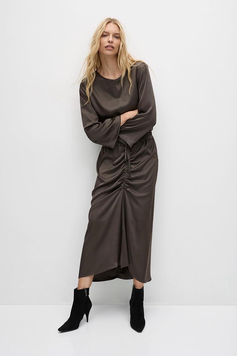 Mela Purdie Long Sleeve Slice Neck Plaza F608 8702