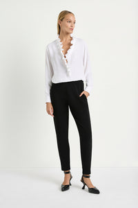 Mela Purdie Frill Neck Blouse F67 8497