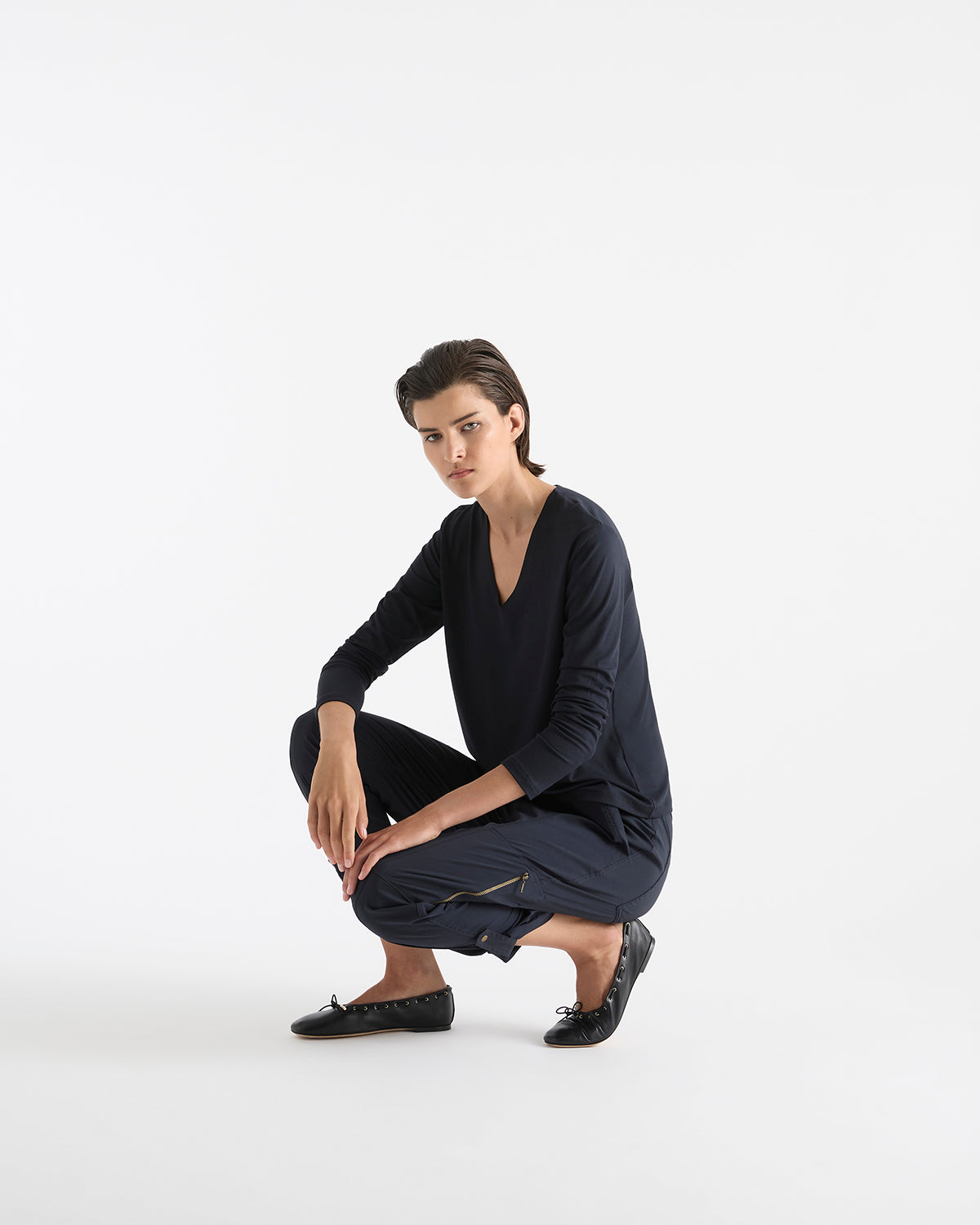 Mela Purdie V Neck Top F01 7785