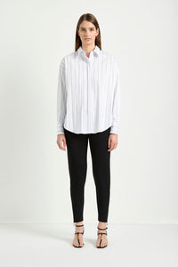 Mela Purdie Relaxed Mid Shirt in White/Black F727 8460