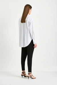 Mela Purdie Relaxed Mid Shirt in White/Black F727 8460