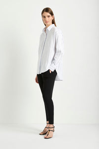 Mela Purdie Relaxed Mid Shirt in White/Black F727 8460