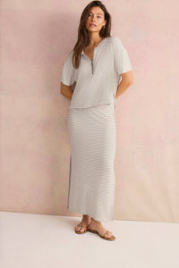 Splendid Brooke Stripe SS Top in Fawn Stripe RS5K630