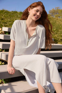 Splendid Brooke Stripe SS Top in Fawn Stripe RS5K630
