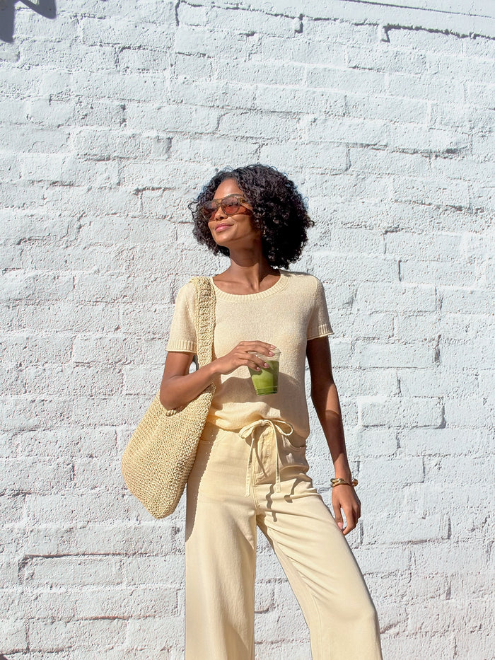 Splendid Emerson Short Sleeve Sweater in Honeysuckle RS6S270