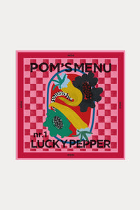 Pom Shawl Pom's Menu In Red Sp9408