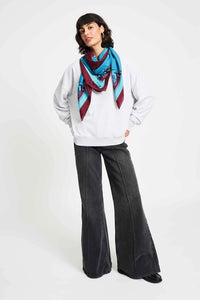 Pom Shawl Mystic Dinner In Blue Sp9409