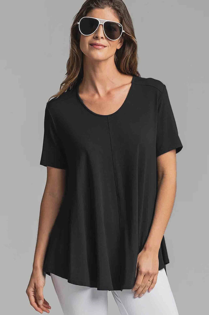 Paula Ryan Cap Sl Scoop Neck Swing Top 7115