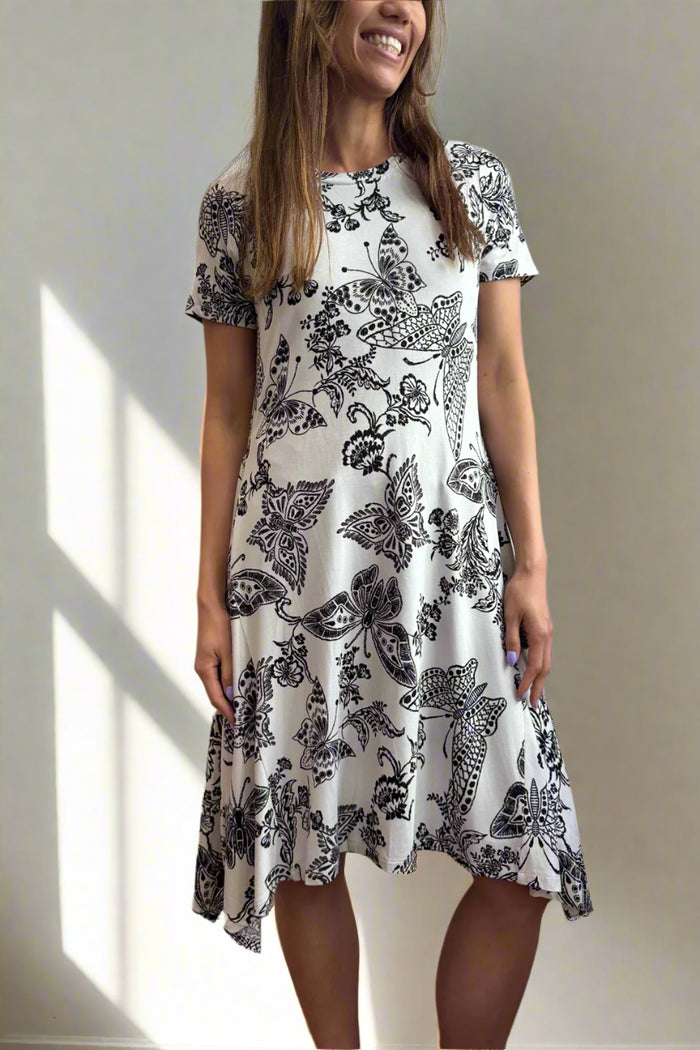 Johnny Was The Janie Favorite Short Hankerchief Hem Dress- Sydnee T38625-4 - Pre-Order June Delivery